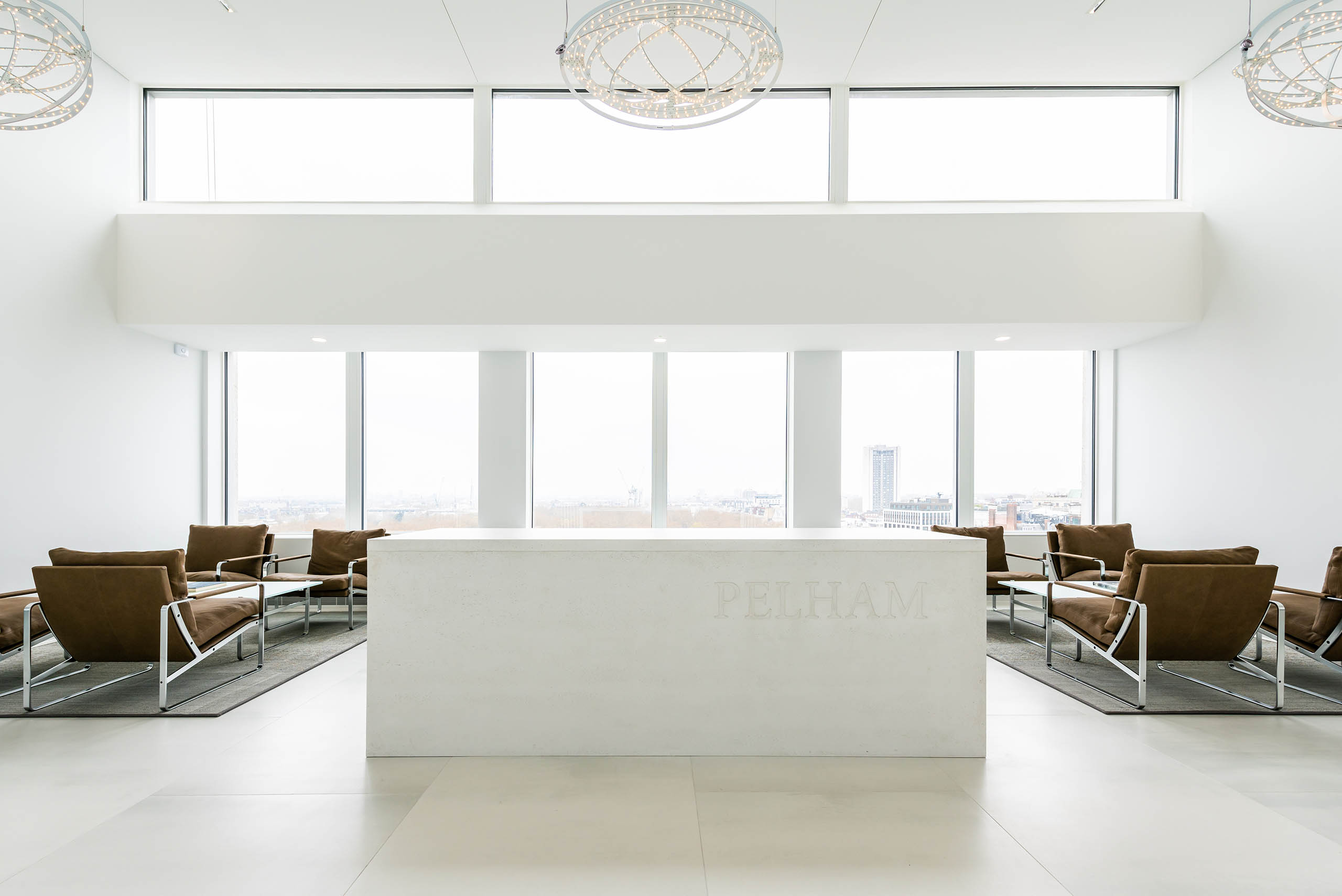 Pelham Capital's Office entrance with double height ceiling
